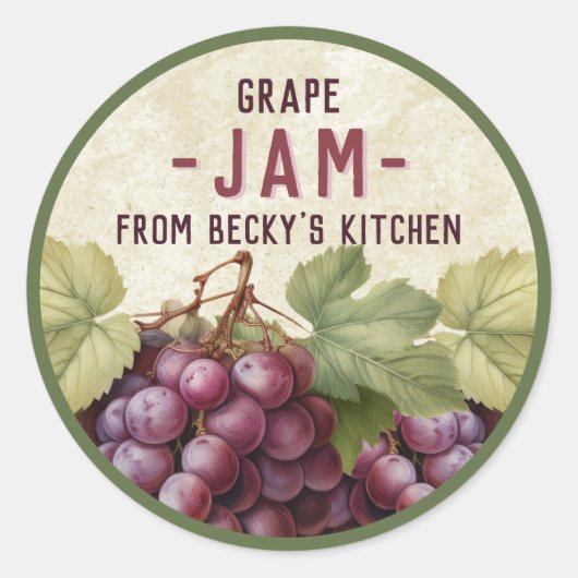 ヴィンテージ レッド グレープ ジャム 缶詰め ステッカー (正面)