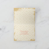 ヴィンテージ レッド ゴールド ポピー 花 結婚 御礼 サンキューカード (内部)