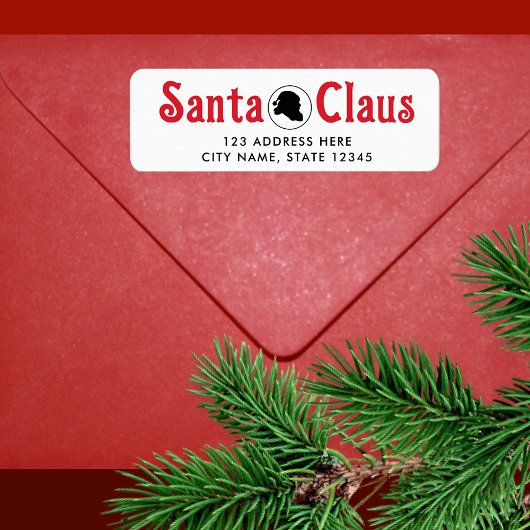ヴィンテージ レッド サンタクロース デスク 公式クリスマス ラベル