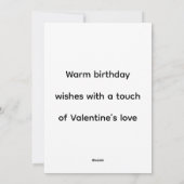 ヴィンテージ レッド セレスチャル バースデー ヴァレンタイン シーズンカード (裏面)