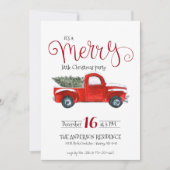 ヴィンテージ レッド トラック クリスマス インビテーション (正面)