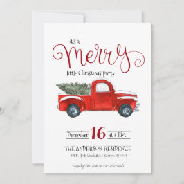 ヴィンテージ レッド トラック クリスマス インビテーション