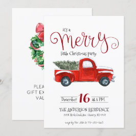 ヴィンテージ レッド トラック クリスマス インビテーション