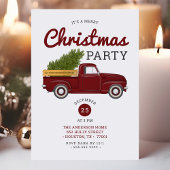 ヴィンテージ レッド トラック クリスマス パーティー 招待状