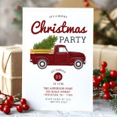 ヴィンテージ レッド トラック クリスマス パーティー 招待状