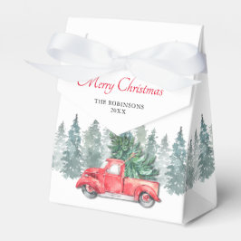 ヴィンテージ レッド トラック クリスマス ホリデー パーティー フェイバーボックス