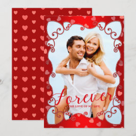 ヴィンテージ レッド バレンタインデー ピンク ハート フォト シーズンカード