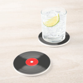 ヴィンテージ レッド ビニールレコード ロカビリー ドリンク コースター