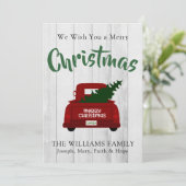 ヴィンテージ レッド ピックアップ トラック -  オーダーメイド シーズンカード (スタンド正面)