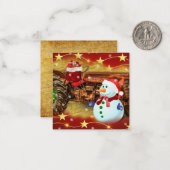 ヴィンテージ レッド ファーム トラクター クリスマス ノートカード (正面/裏面インサイチュ)