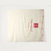 ヴィンテージ レッド ベージュ フローラル 中国 結婚式 背景 タペストリー (正面(横))