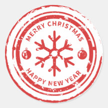 ヴィンテージ レッド メリークリスマス&ハッピーニューイヤー郵便