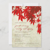 ヴィンテージ レッド メープル ウェディング 招待状 (裏面)