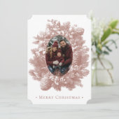 ヴィンテージ レッド リース 植物 Christmas 写真 シーズンカード (スタンド正面)
