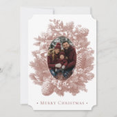 ヴィンテージ レッド リース 植物 Christmas 写真 シーズンカード (正面)