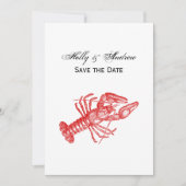 ヴィンテージ レッド ロブスター #1 描画 招待状 (正面)