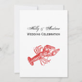 ヴィンテージ レッド ロブスター #1 描画 招待状 (正面)