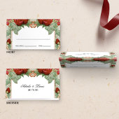 ヴィンテージ レッド ローズ ウェディング ご飯の選択 プレイス カード