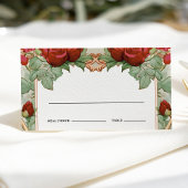 ヴィンテージ レッド ローズ ウェディング ご飯の選択 プレイス カード