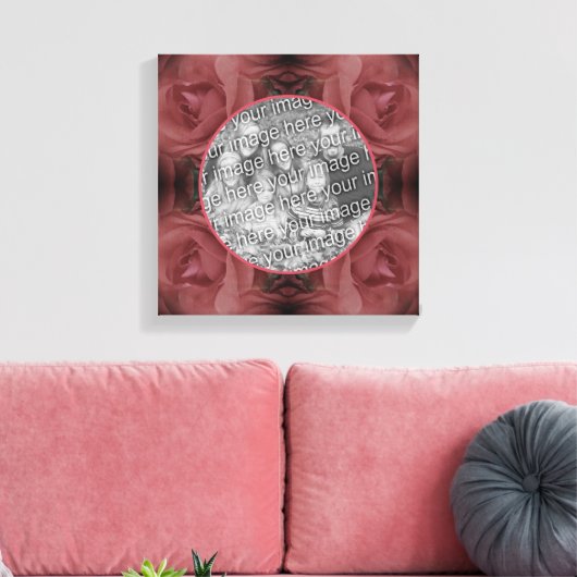 ヴィンテージ レッド ローズ フラワー - あなただけの写真を飾ろう キャンバスプリント (インサイチュ (リビング))