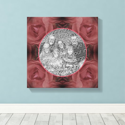 ヴィンテージ レッド ローズ フラワー - あなただけの写真を飾ろう キャンバスプリント (インサイチュ (ウッドフロア))