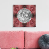 ヴィンテージ レッド ローズ フラワー オリジナル写真を作成  キャンバスプリント (インサイチュ (リビング))