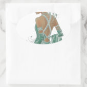 ヴィンテージ レディース ゴーイング グリーン アート プリント 楕円形シール (バッグ)