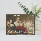 ヴィンテージ レディース バチェロレッテまたは誕生日招待状 招待状 (スタンド正面)