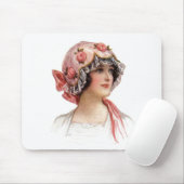 ヴィンテージ・レディ・イン・シルク・フローズ・ボンネット マウスパッド (マウス)