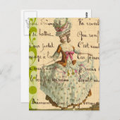 ヴィンテージ・レディ・デジタル・アート ポストカード (正面/裏面)