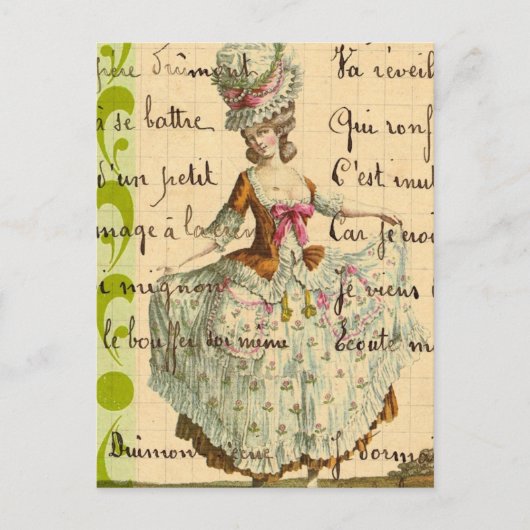 ヴィンテージ・レディ・デジタル・アート ポストカード (正面)