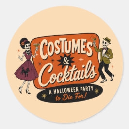 ヴィンテージ・レトロなコスチュームとカクテル・ハロウィンパーティー ラウンドシール