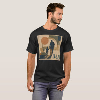 ヴィンテージ・レトロな父と子のシルエットTシャツ Tシャツ