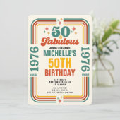 ヴィンテージ・レトロな50歳の華やかな誕生日 招待状 (スタンド正面)