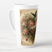 ヴィンテージ/レトロビクトリアン/バレンタインのハート カフェラテマグ (左アングル)