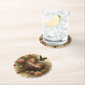 ヴィンテージ/レトロビクトリアン/バレンタインのハート ペーパーコースター (インサイチュ)