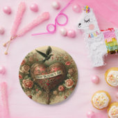 ヴィンテージ/レトロビクトリアン/バレンタインのハート ペーパープレート (パーティー)