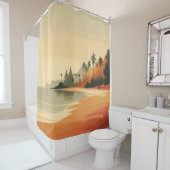 ヴィンテージ/レトロビーチ/熱帯 シャワーカーテン (インサイチュ)