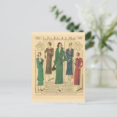 ヴィンテージ、レトロフランスのファッション、日衣服1931 ポストカード (スタンド正面)