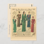ヴィンテージ、レトロフランスのファッション、日衣服1931 ポストカード (正面/裏面)