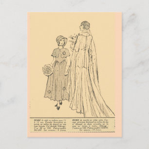 ヴィンテージ,レトロフランスのファッション,花嫁, 1931 ポストカード