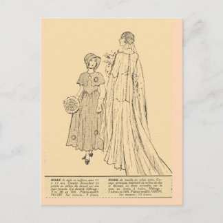 ヴィンテージ，レトロフランスのファッション，花嫁， 1931 ポストカード
