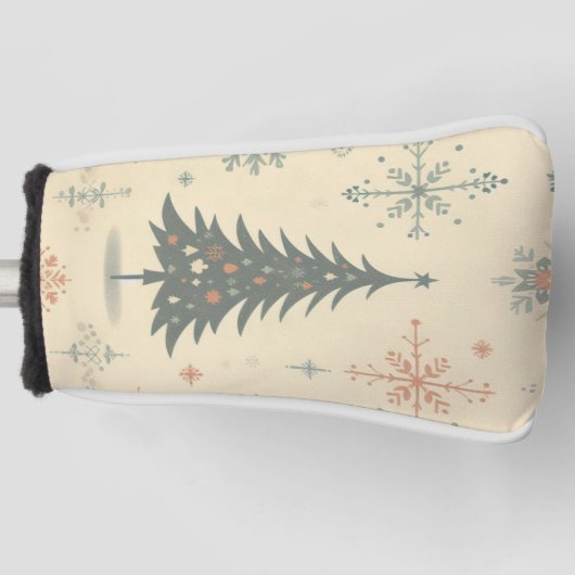 ヴィンテージ/レトロモダンクリスマス/冬 ゴルフヘッドカバー (正面)