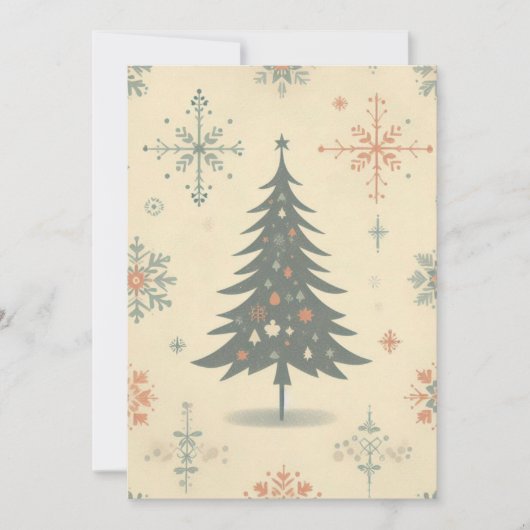 ヴィンテージ/レトロモダンクリスマス/冬 シーズンカード (正面)