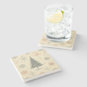 ヴィンテージ/レトロモダンクリスマス/冬 ストーンコースター (横)