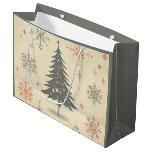 ヴィンテージ/レトロモダンクリスマス/冬 ラージペーパーバッグ