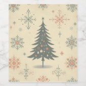 ヴィンテージ/レトロモダンクリスマス/冬 ワインラベル (シングルラベル)