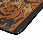 ヴィンテージ/レトロ猫、幽霊、かぼちゃと魔女 カッティングボード (角)