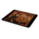 ヴィンテージ/レトロ猫、幽霊、かぼちゃと魔女 カッティングボード (角)