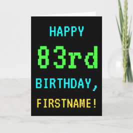 ヴィンテージ/レトロ風ゲームデザインの83歳の誕生日お祝い カード